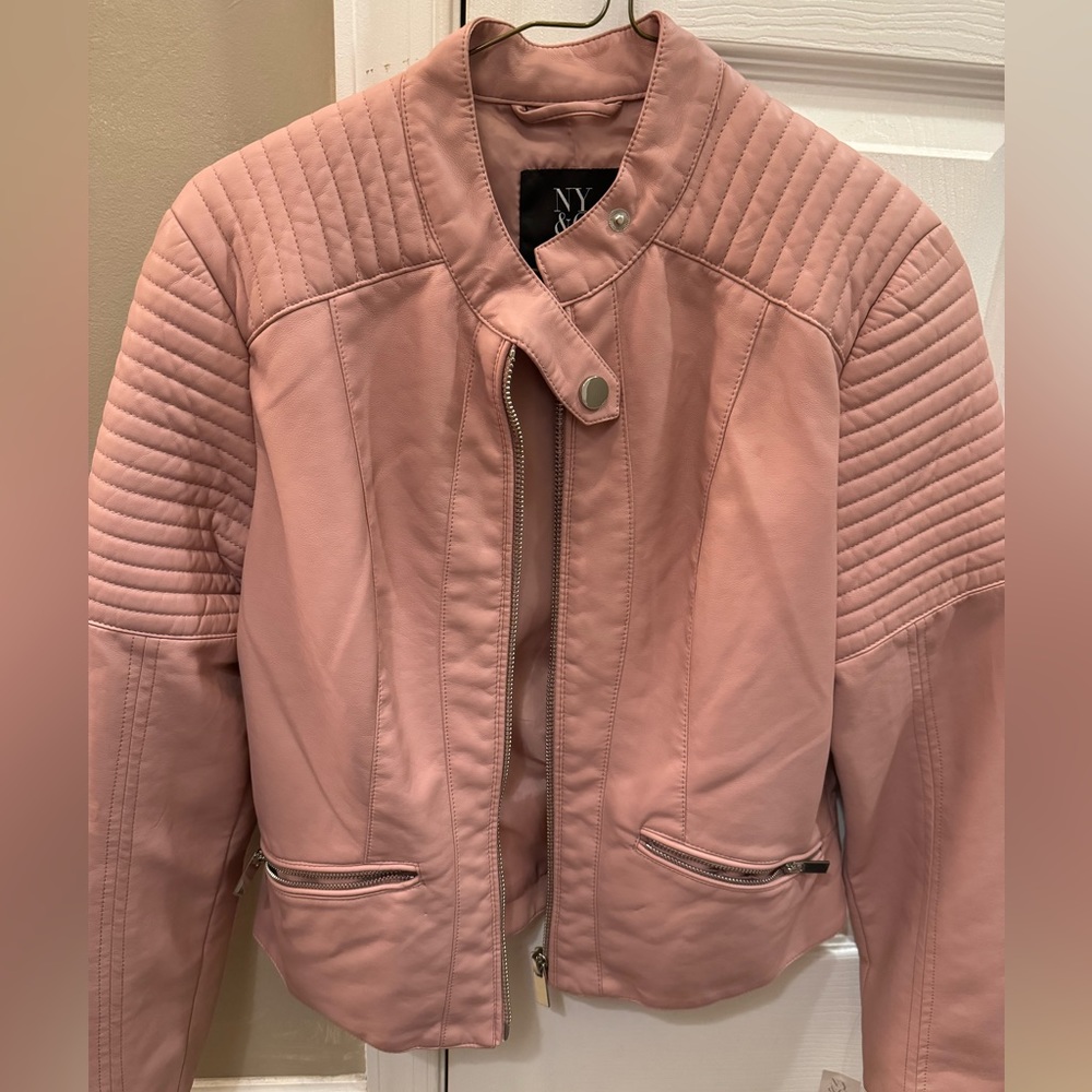 NY and Company pink leather jacket